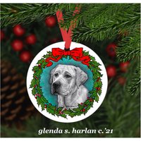 Labrador Retriever Hund Zeichnung Weihnachtsschmuck - Vier Kranz Designs von glendaharlan