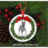 Min Pin Hund Weihnachten Ornament - Vier Kranz Designs Personalisierung Erhältlich von glendaharlan