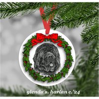 Neufundländer Zeichnung Ornament - Vier Kranz Designs von glendaharlan