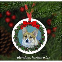 Pembroke Corgis Hund Weihnachtsschmuck - Vier Kranz Designs von glendaharlan