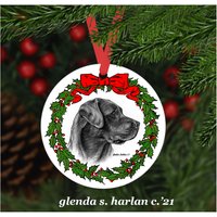 Schwarze Labrador Retriever Hund Weihnachtsschmuck - Vier Kranz Designs von glendaharlan
