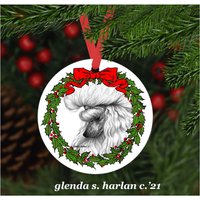 Spielzeug Pudel Hund Weihnachtsschmuck - Vier Kranz Designs Personalisierung Verfügbar von glendaharlan