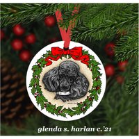 Spielzeug Pudel Hund Weihnachtsschmuck - Vier Kranz Designs von glendaharlan