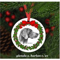 Weimaraner Hund Weihnachtsschmuck - Vier Kranz Designs von glendaharlan