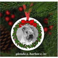 Wheaten Terrier Hund Weihnachtsschmuck - Vier Kranz Designs von glendaharlan