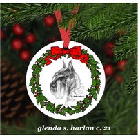 standard Schnauzer Weihnachtsschmuck - Vier Kranz Designs Personalisierung Erhältlich von glendaharlan