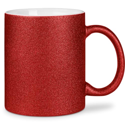 glitzertassen.de® | Tasse mit Glitzer | Glitzertasse in diversen Farben | Geschenkidee | Rot von glitzertassen-de