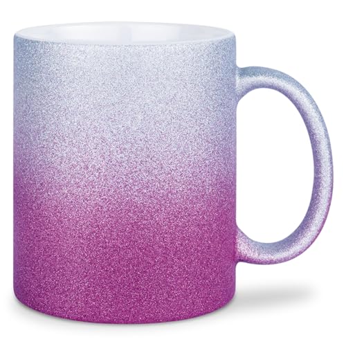 glitzertassen.de® | Tasse mit Glitzer | Glitzertasse in diversen Farben | Geschenkidee | Silberviolett von glitzertassen-de