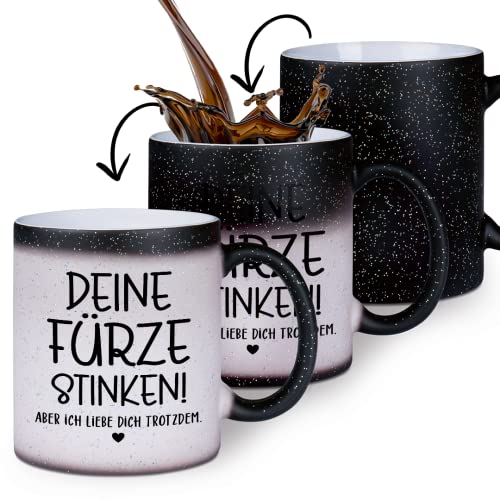 glitzertassen.de® | Deine Fürze stinken | Farbwechseltasse mit Glitzer | Geschenkidee | Magic-Tasse von glitzertassen-de