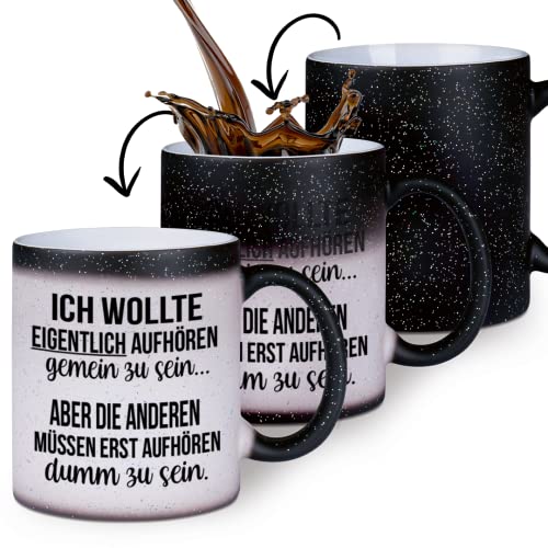 glitzertassen.de® | Ich wollte aufhören gemein zu sein | Farbwechseltasse mit Glitzer | Geschenkidee | Magic-Tasse von glitzertassen-de