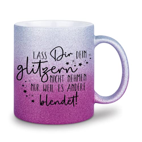 glitzertassen.de® | Lass dir dein glitzern nicht nehmen nur weil es andere blendet! | Tasse mit Glitzer | Geschenkidee (Silberviolett) von glitzertassen-de