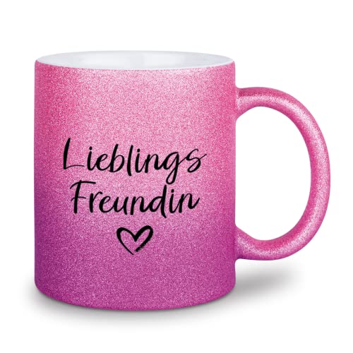 glitzertassen.de® | Lieblingsfreundin | Tasse mit Glitzer | Geschenkidee (Roséviolett) von glitzertassen-de