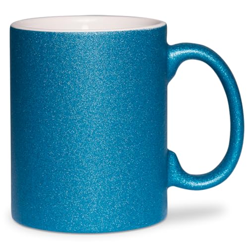 glitzertassen.de® | Tasse mit Glitzer | Glitzertasse in diversen Farben | Geschenkidee | Blau von glitzertassen-de