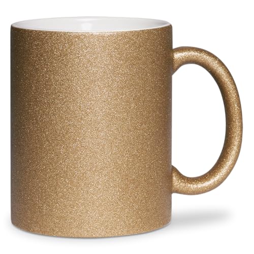 glitzertassen.de® | Tasse mit Glitzer | Glitzertasse in diversen Farben | Geschenkidee | Dunkel Gold von glitzertassen-de