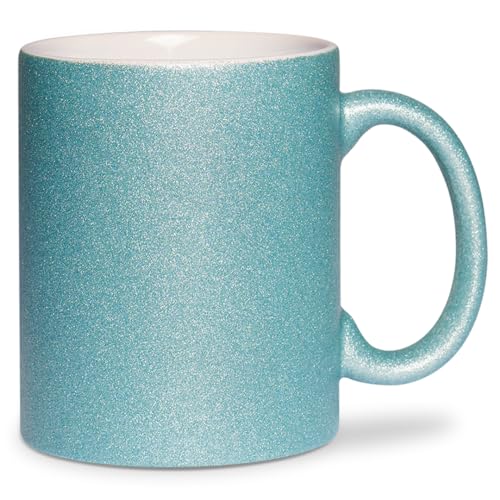 glitzertassen.de® | Tasse mit Glitzer | Glitzertasse in diversen Farben | Geschenkidee | Türkis von glitzertassen-de