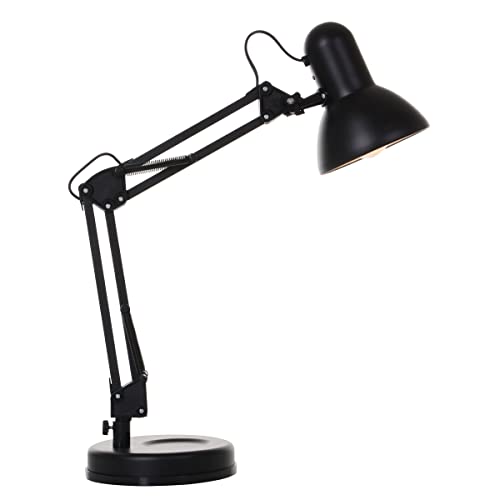 Verstellbare Schreibtischlampe FAMOUS Schwarz, Höhe 59cm von globo