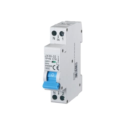 gloca Interruttore Magnetotermico Automatico 1P+N 16A 220V 6KA 1 Modulo DIN C16 von gloca