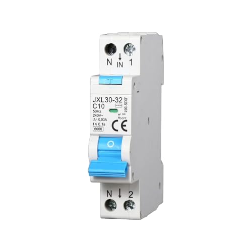 gloca Interruttore Magnetotermico Differenziale 1P+N 10A 30mA 220V 6KA 1 Modulo DIN C10 von gloca