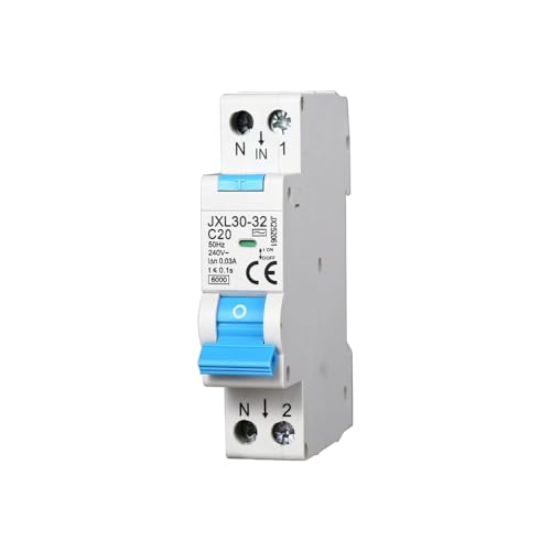 gloca Interruttore Magnetotermico Differenziale 1P+N 20A 30mA 220V 6KA 1 Modulo DIN C20 von gloca