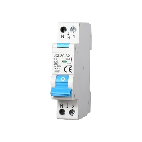 gloca Interruttore Magnetotermico Differenziale 1P+N 6A 30mA 220V 6KA 1 Modulo DIN C6 von gloca