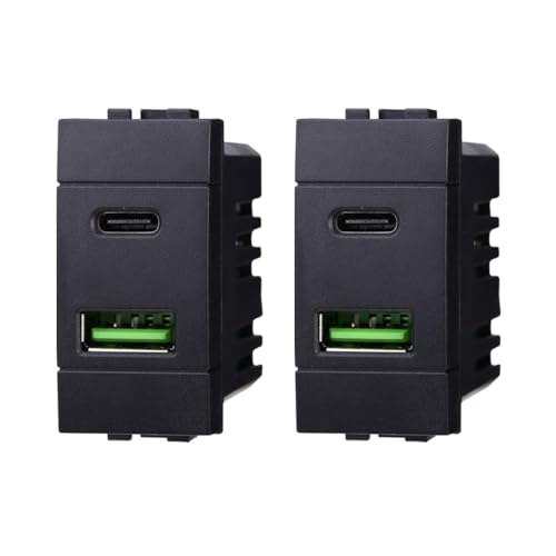 gloca Set 2 Prese USB 2 In 1 TYPE-A + TYPE-C 3.1A Compatibili Con Serie Living von gloca