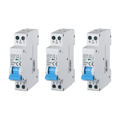 gloca Set 3 Interruttori Magnetotermici Automatici 1P+N 16A 220V 6KA 1 Modulo DIN C16 von gloca
