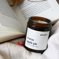 Warm Apple Pie Duftkerze - Sojawachs Herbst Apfel Zimt Kerze Im Apothekerglas Handmade & Vegan 180 Ml von glumiere