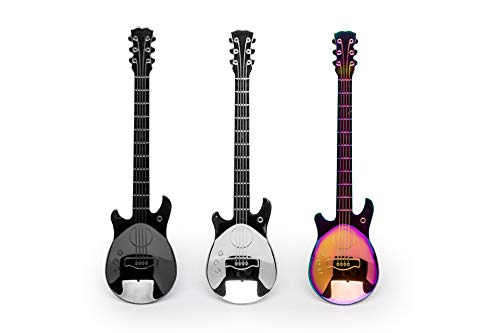 Set mit 3 Löffeln in Form einer Gitarre aus Edelstahl von GM