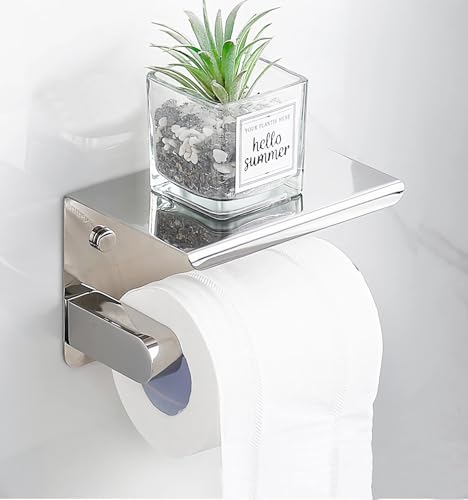Edelstahl 304 Toilettenpapierhalter WC Halter Rollenhalter ohne Bohren Selbstklebend WC Papierhalter Klopapierhalter Wandmontage Silber für Badezimmer für Küche und Badzimmer Edelstahl 304 Toilettenpapierhalter WC Halter Rollenhalter ohne Bohren Selbstklebend WC Papierhalter Klopapierhalter Wandmontage Silber für Badezimmer für Küche und Badzimmer von goambuy