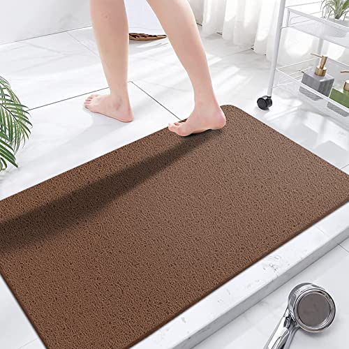 Extra große Duschmatten, rutschfest, 60 x 120 cm, Badematte für Dusche, Luffa-Matten für Dusche und Badezimmer, schnell trocknend, Braun von godehone