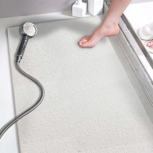 rutschfeste Badewannenmatte, 39 x 91 cm, PVC-Luffa-Badezimmermatten, Luffa-Matten für Dusche und Badezimmer, schnell trocknend, Weiß rutschfeste Badewannenmatte, 39 x 91 cm, PVC-Luffa-Badezimmermatten, Luffa-Matten für Dusche und Badezimmer, schnell trocknend, Weiß von godehone