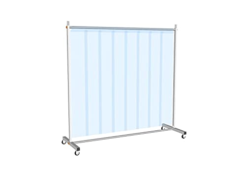 Mobile, fahrbare Profi Schutzstellwand 1-teilig B210 x H210cm, mit Lamellen, Staub-, Schmutz- & Spritzschutz, für Werkstatt, Gewerbe, Baustelle von godirect24