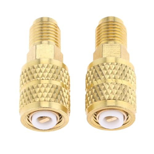 gohantee 2 Stück R410A Buchse SAE Adapter, 5/16 Zoll SAE-Buchse auf 1/4 Zoll SAE-Stecker für Mini-Split-Systeme, Klimaanlagen, HVAC und Kühlung Service von gohantee