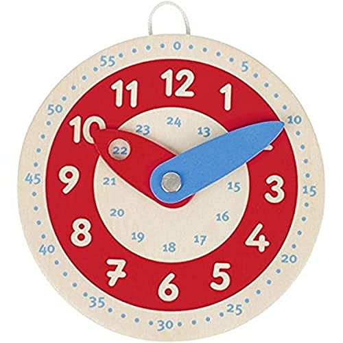 goki Lernuhr - Analoges Demonstrationsuhrmodell aus hochwertigem Holz für Kinder ab 5 Jahren, fördert das Erlernen der Uhrzeit, motorische Fähigkeiten und kognitive Entwicklung 10 cm von goki