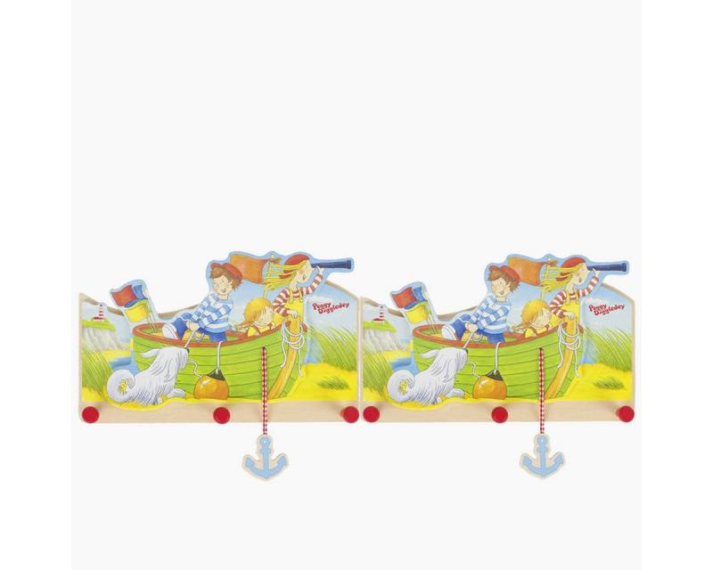 goki Garderobenleiste Garderobe Peggy Diggledey 2er Set (spar-set, 2 St., packung), Praktische Ordnung mit maritimem Flair von goki