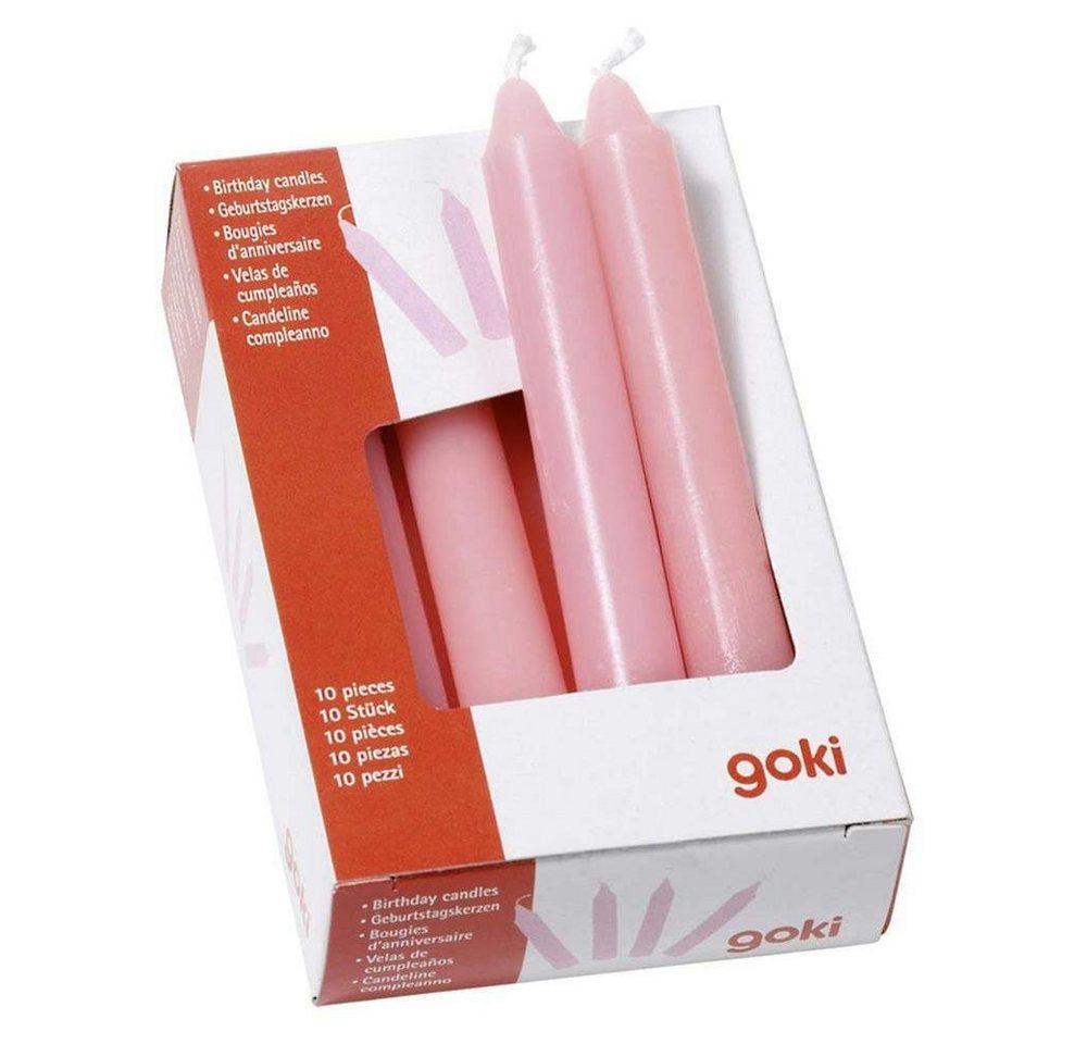 goki Geburtstagskerze, Rosa, 10er Set, für Geburtstagszug von goki