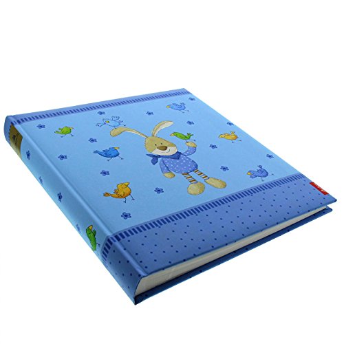 goldbuch Babyalbum, Semmelbunny, 30 x 31 cm, 60 weiße Blankoseiten mit 4 illustrierten Seiten und Pergamin-Trennblättern, Laminierter Kunstdruck, Blau, 15124 von goldbuch