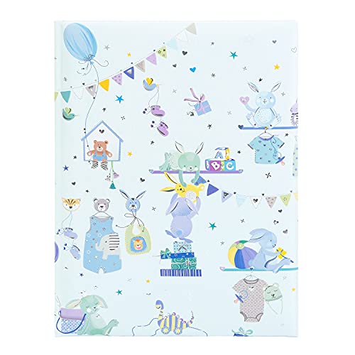 goldbuch Babytagebuch Wonderland im Turnowsky Design mit 44 illustrierte Seiten, Tagebuch für Neugeborene, Einband mit Kunstdruck, Baby Erinnerungsalbum, Papier, Blau, ca. 21 x 28 x 1 cm von goldbuch