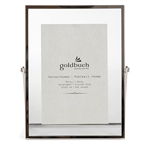 goldbuch Bilderrahmen Loft aus Metall, Rahmen mit Aufsteller, Portraitrahmen für 1 Bild/Foto im 10x15 cm Format, Metallbilderrahmen ca. 16 x 20,5 x 1 cm, Frame Silber, 10 x 15 cm von goldbuch