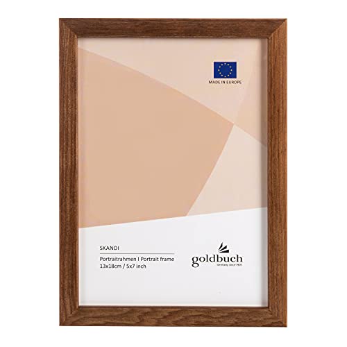 goldbuch Bilderrahmen Skandi 13x18 cm, Einzelrahmen aus Echt Holz, Portraitrahmen zum Stellen, Holzrahmen mit Wandhalterung, Foto Rahmen, Frame braun, 90 0593 goldbuch Bilderrahmen Skandi 13x18 cm, Einzelrahmen aus Echt Holz, Portraitrahmen zum Stellen, Holzrahmen mit Wandhalterung, Foto Rahmen, Frame braun, 90 0593 von goldbuch