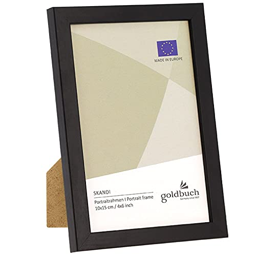 goldbuch Bilderrahmen Skandi 13x18 cm, Einzelrahmen aus Echt Holz, Portraitrahmen zum Stellen, Holzrahmen mit Wandhalterung, Foto Rahmen, Frame weiß von goldbuch