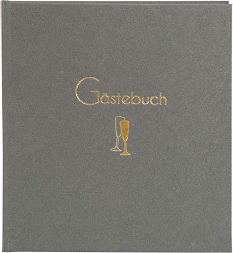 goldbuch Gästebuch Cheers, Fotogästebuch mit 176 weiße Seiten und Lesezeichen, Einband aus Strukturiertem Buchbindepapier mit Prägung, Fotobuch, Papier, ca. 23 x 25 x 2 cm von goldbuch