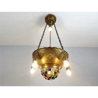 Große Jugendstil Deckenlampe Wien Um 1900, Sezession, Arts & Crafts von goldcrabs