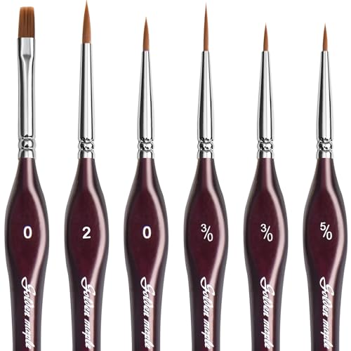 Minaniature Paint Brushes Set for Miniature Painting, 6 Pcs Miniature Model Paint Brush Set for Miniatures, Warhammer 40K, Vallejo Paint, Citadel Paint von golden maple