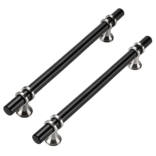 goldenwarm 1 Stück Küchengriffe Edelstahl Vintage Griffe Möbel Türgriffe Küche Küchengriffe Sliver&Schwarz Möbelgriffe 160mm Türgriffe Sliver Schrankgriffe 160mm von goldenwarm