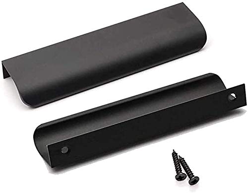 goldenwarm 20 Stück Aluminium 128mm Küchengriffe Profilgriff Schwarz Schrankgriffe Türgriff Geschwungener Schubladengriff Verdeckter Möbelgriffe Garderobe Griffe von goldenwarm