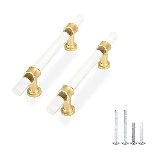 goldenwarm 1 Stück Griffe für Küchenschränke Möbelgriffe 160mm LS9165GD160 Schrankgriffe Gold Küchenschrank Griffe Kristallschrankgriff Zinklegierung Küchengriffe 160mm von goldenwarm