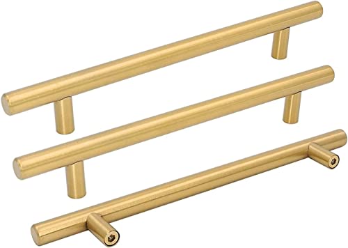 goldenwarm 15 Stück Schrankgriffe Gold 204mm Griffe für Küchenschränke Möbelgriffe Gold Türgriffe Küche Griffe Möbel Gold Möbelgriffe Edelstahl Küchenschrank Griffe von goldenwarm