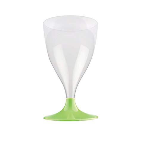 Plastic Wine Glass with Light Green Base (Pack of 20) von goldplast