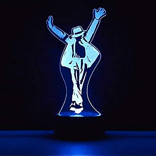 daphomeu Michael Jackson Geschenk 3D Optische Illusions-Lampen 7 Farben Touch-Schalter Ändern Nachtlicht Für Schlafzimmer Home Decoration1 von daphomeu